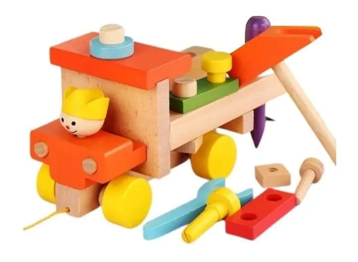 CAMION DE MADERA CON BLOQUES PARA CONSTRUCCION - 1