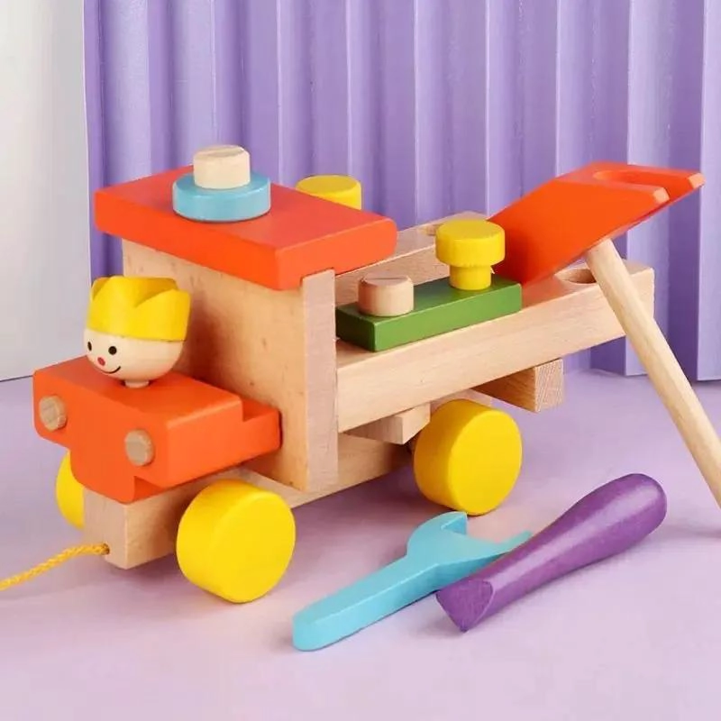 CAMION DE MADERA CON BLOQUES PARA CONSTRUCCION - 2