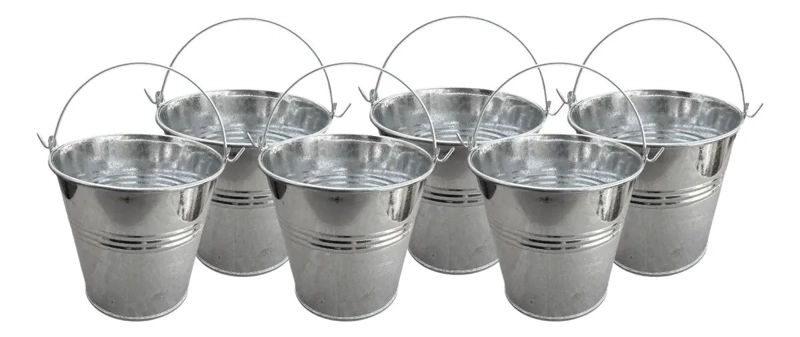 BALDE METALICO PARA PAPAS FRITAS PERSONAL X6 UNIDADES - 1