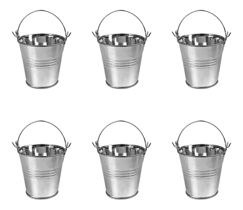 BALDE METALICO PARA PAPAS FRITAS PERSONAL X6 UNIDADES - 2