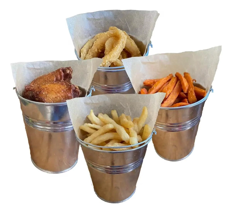 BALDE METALICO PARA PAPAS FRITAS PERSONAL X6 UNIDADES - 3
