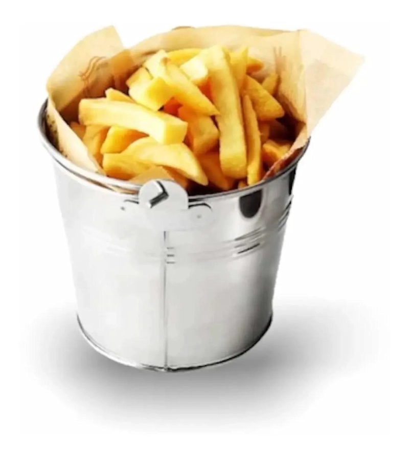 BALDE METALICO PARA PAPAS FRITAS PERSONAL X6 UNIDADES - 4
