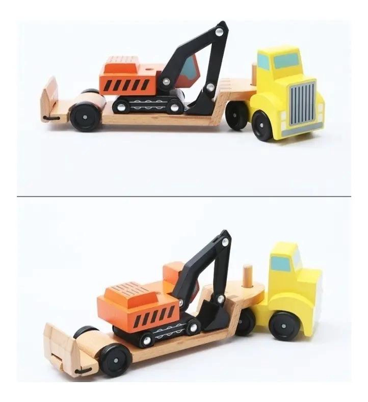 CAMION EXCAVADORA DE MADERA DIDACTICO PARA NIÑOS - 2