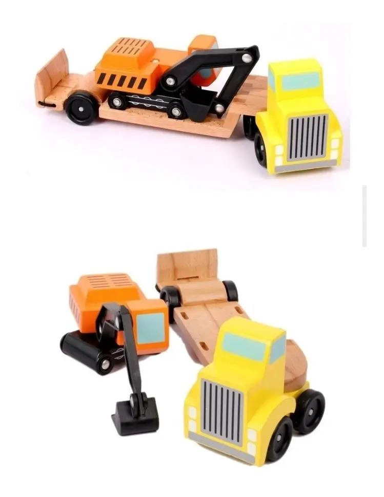 CAMION EXCAVADORA DE MADERA DIDACTICO PARA NIÑOS - 4