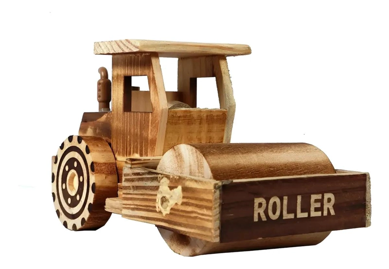 CAMION DE RODILLO DE MADERA ARTESANAL PARA NIÑOS - 1