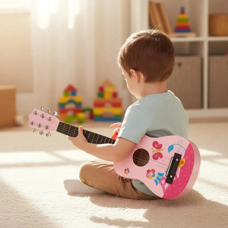 GUITARRA DE MADERA DIDACTICA PARA NIÑOS - 2