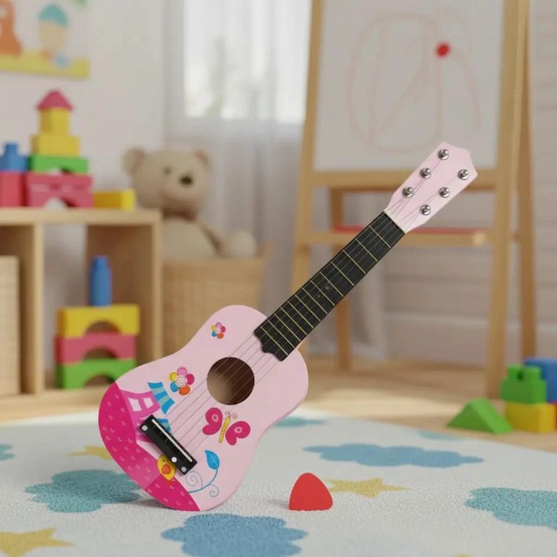 GUITARRA DE MADERA DIDACTICA PARA NIÑOS - 4