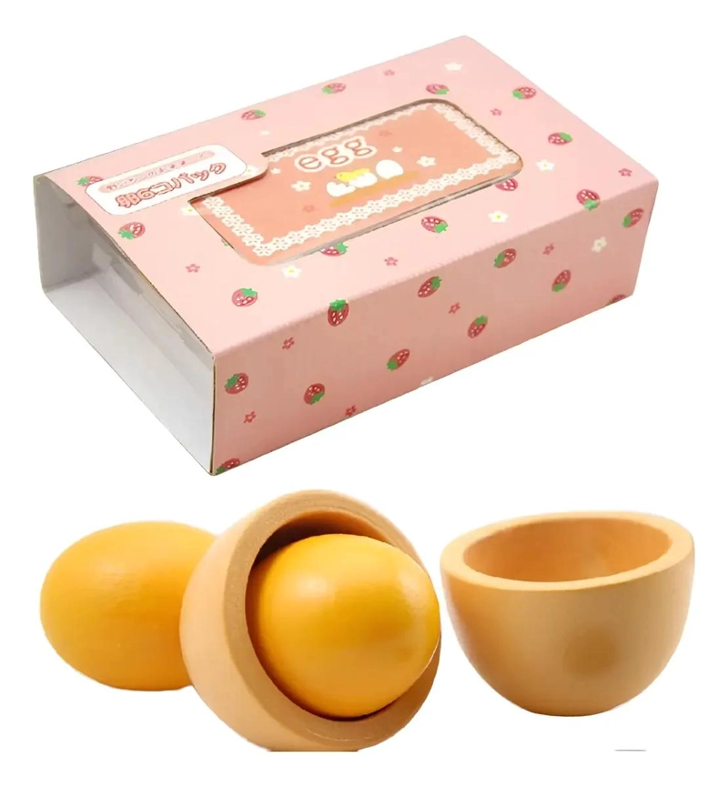 SET DE 6 HUEVOS DE MADERA DIDACTICOS PARA NIÑOS - 1