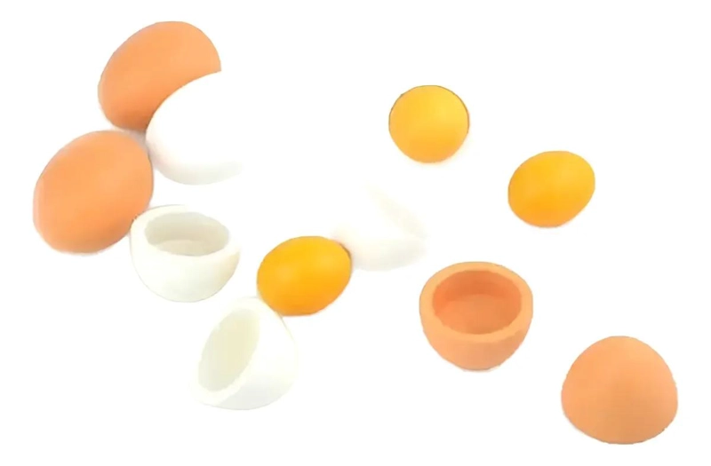 SET DE 6 HUEVOS DE MADERA DIDACTICOS PARA NIÑOS - 2