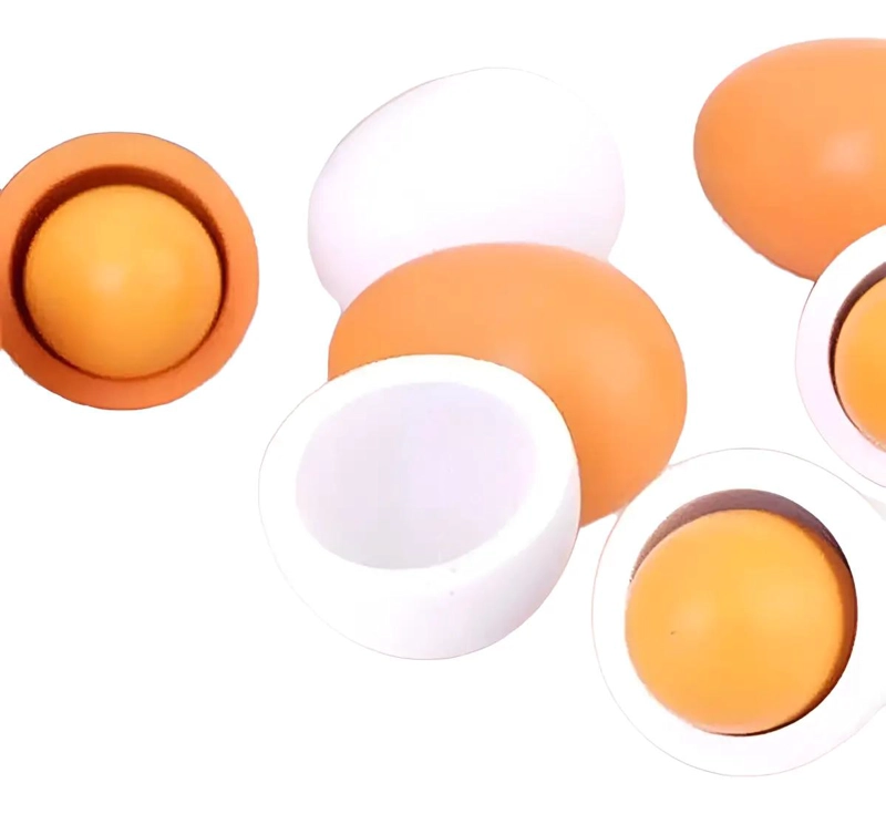 SET DE 6 HUEVOS DE MADERA DIDACTICOS PARA NIÑOS - 3