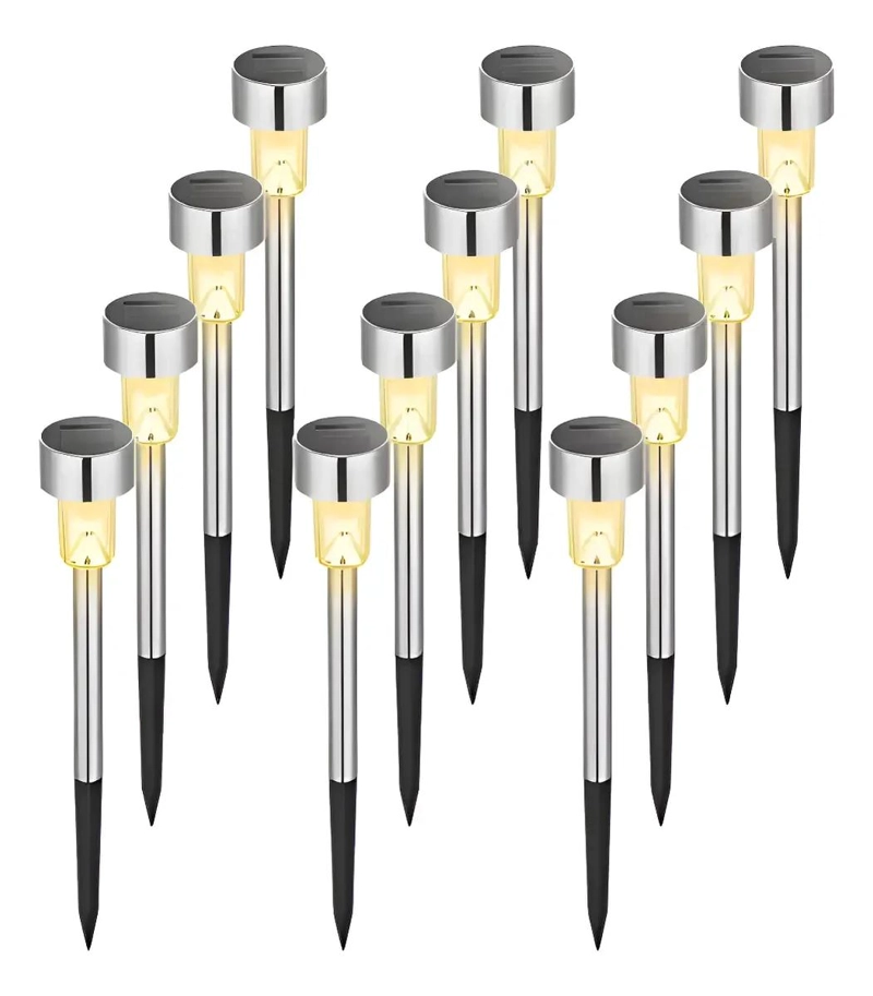 PACK 12 ESTACAS SOLARES IMPERMEABLES PARA JARDIN - 1