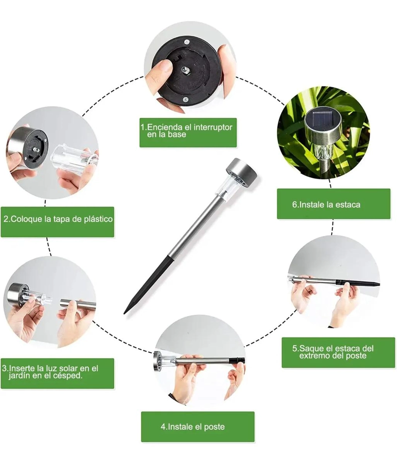 PACK 12 ESTACAS SOLARES IMPERMEABLES PARA JARDIN - 4