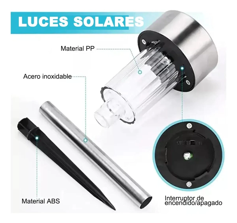 PACK 12 ESTACAS SOLARES IMPERMEABLES PARA JARDIN - 5
