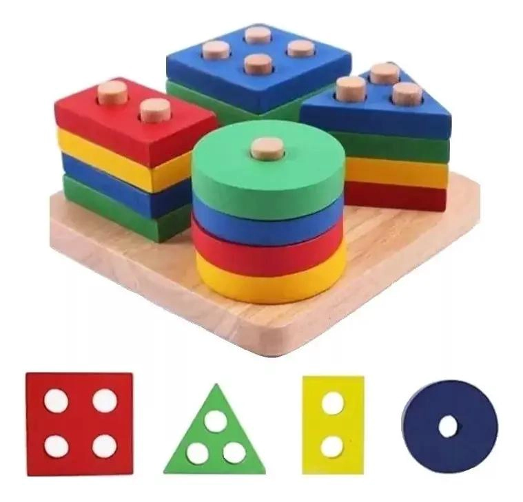 PACK 6 JUGUETES DIDACTICOS DE MADERA PARA NIÑOS - 4