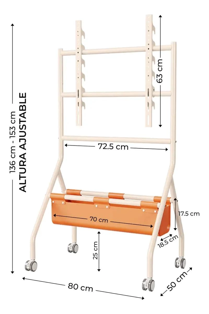 SOPORTE MOVIL PARA TV DE 32 A 75 PULGADAS CON RUEDAS - 2