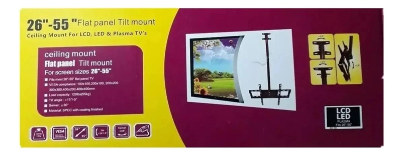 SOPORTE DE TECHO AJUSTABLE PARA TV 26 A 55 PULGADAS - 3