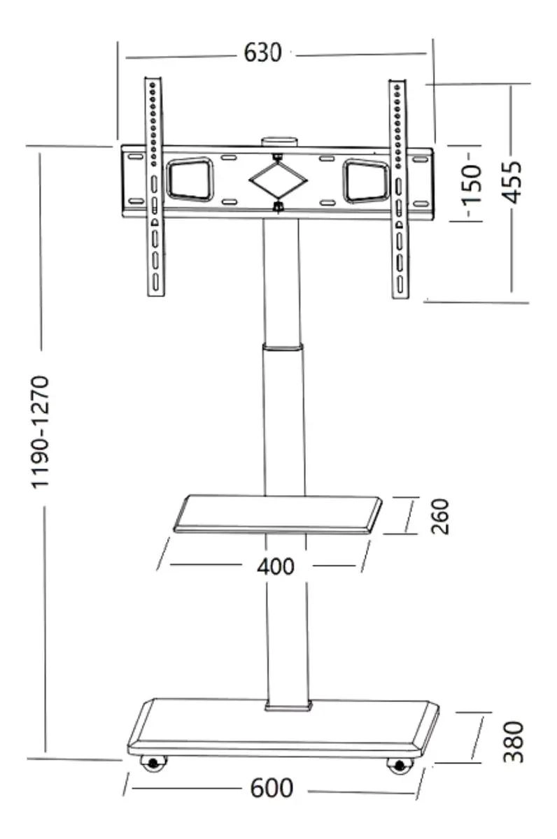 SOPORTE MOVIL PARA TV DE 32 A 70 PULGADAS CON RUEDAS - 5