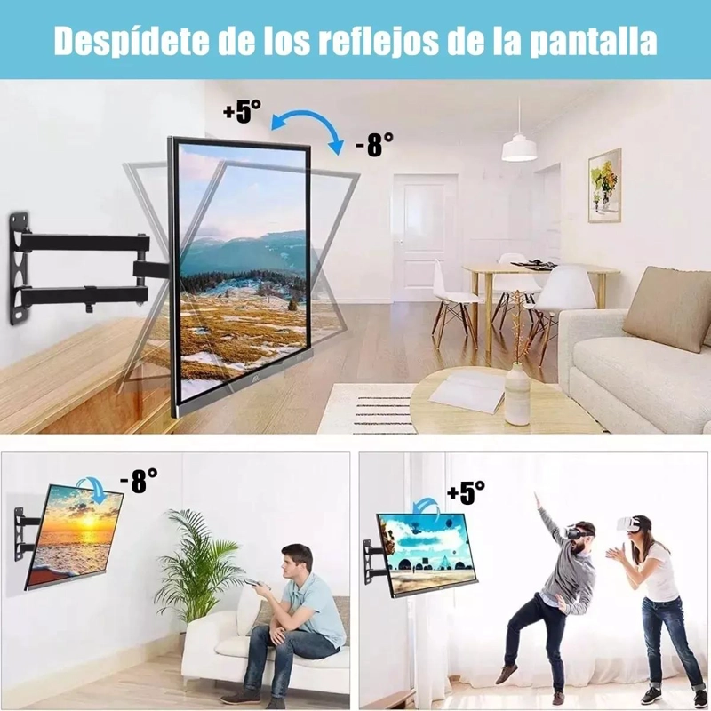 SOPORTE DE PARED PARA TV COLOR NEGRO TVR-02 - 4