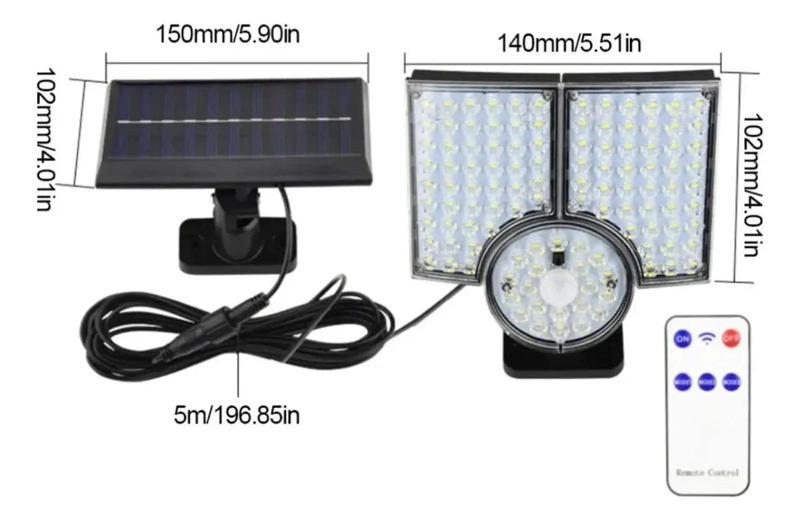 FOCO SOLAR LED PARA EXTERIOR CON SENSOR DE MOVIMIENTO - 2