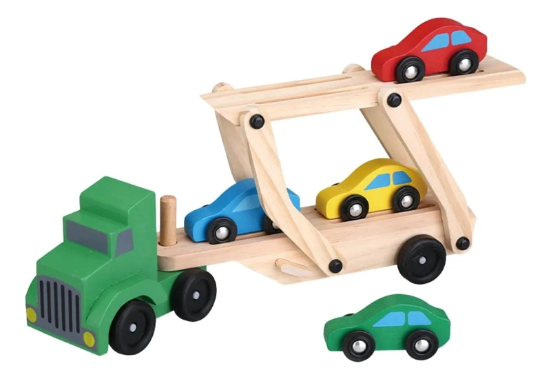 CAMION PORTA AUTOS PARA 4 VEHICULOS MONTESSORI - 1