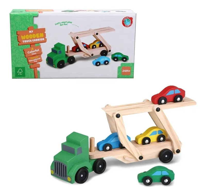 CAMION PORTA AUTOS PARA 4 VEHICULOS MONTESSORI - 4