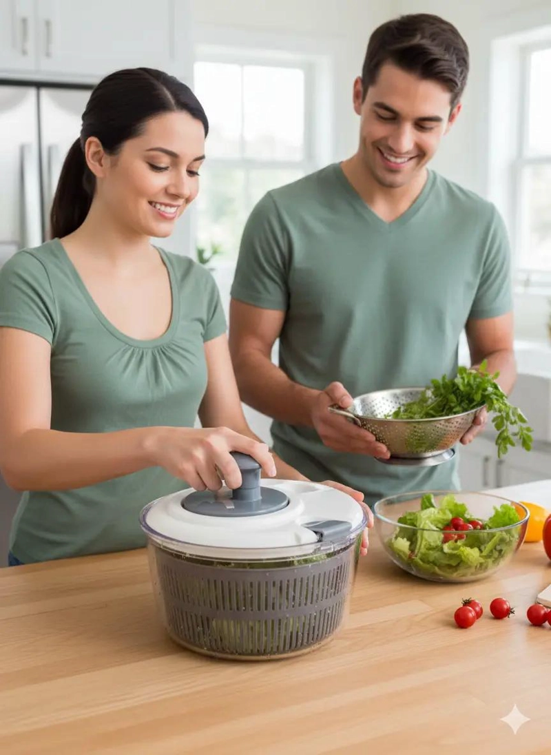 CENTRIFUGADOR SECADOR DE LECHUGA Y VERDURAS DE 5 LITROS - 4
