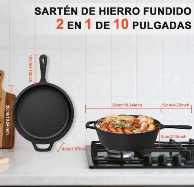 SARTE N Y OLLA DE HIERRO FUNDIDO 26 CM DOBLE USO - 5
