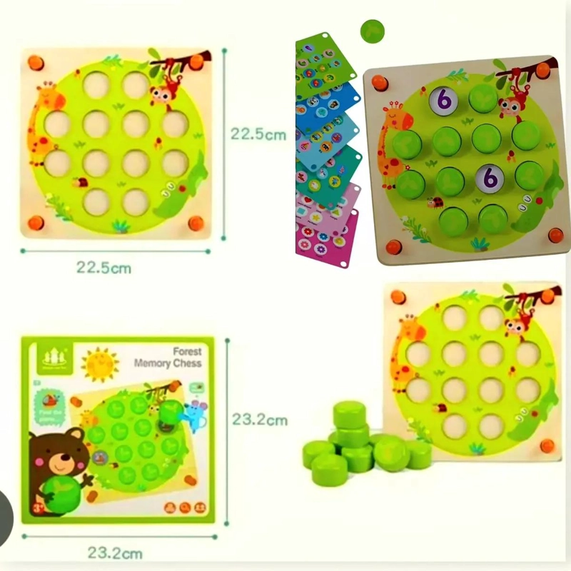 JUEGO DIDACTICO DE MEMORIA EN MADERA PARA NIÑOS - 2