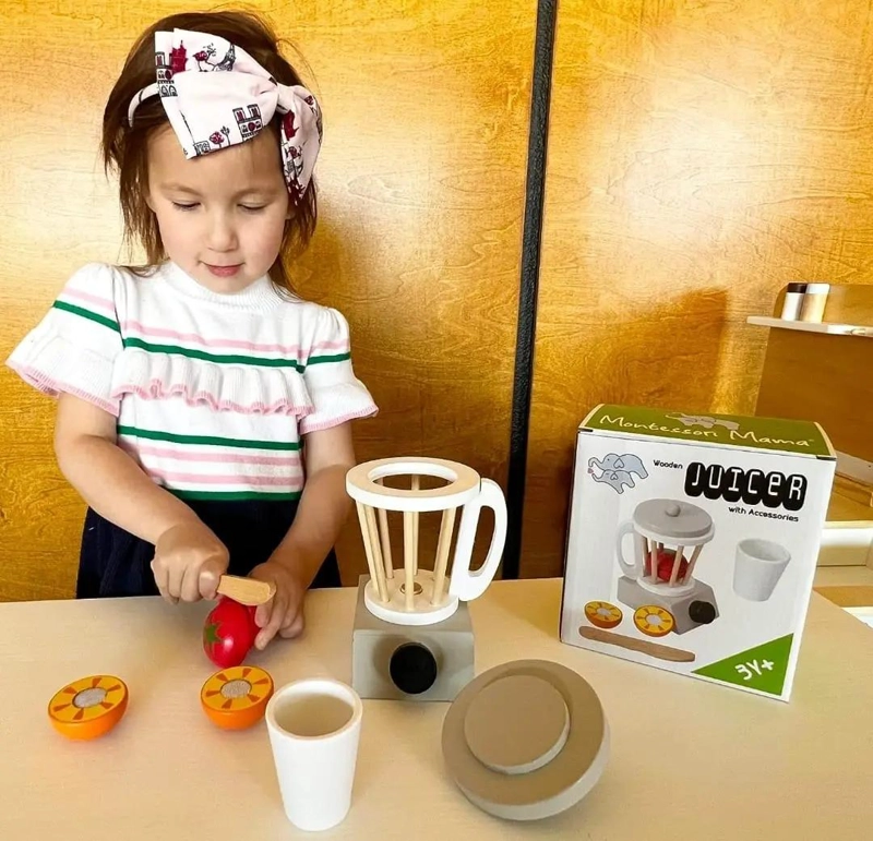 LICUADORA DE MADERA PARA NIÑOS JUGUETE EDUCATIVO - 5
