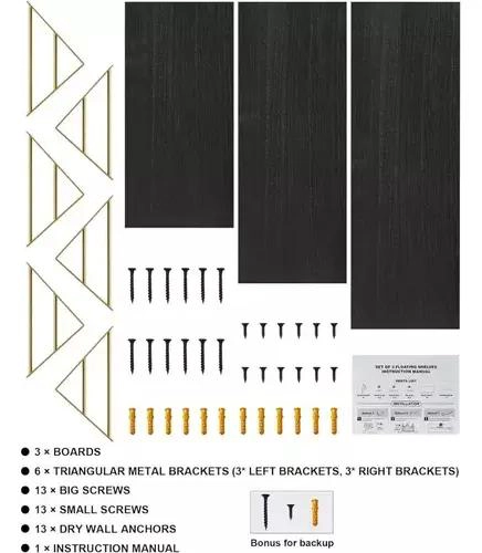 REPISAS FLOTANTES DE MADERA MULTIPROPOSITO PARA BAÑO - 3