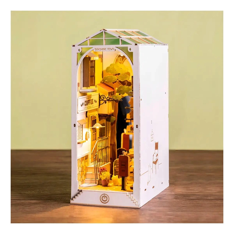 PUZZLE 3D SUJETALIBROS DE MADERA SUNSHINE TOWN 24CM - 4