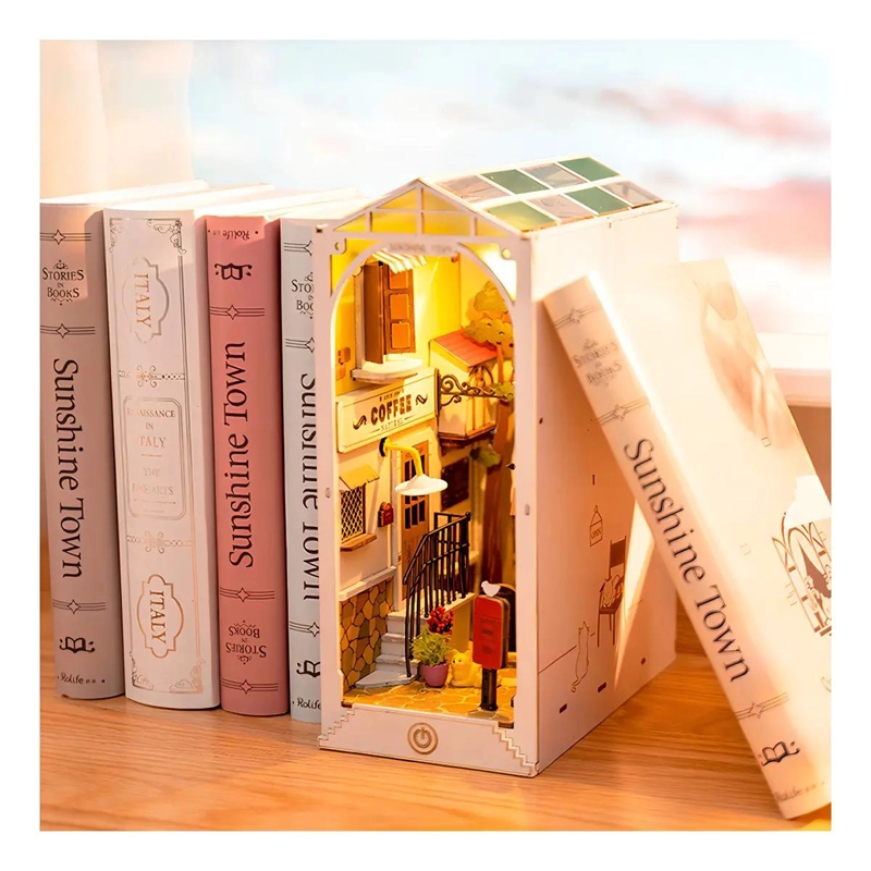 PUZZLE 3D SUJETALIBROS DE MADERA SUNSHINE TOWN 24CM - 5
