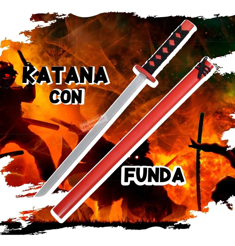 ESPADA KATANA DE MADERA ROJA 73 CM - 2