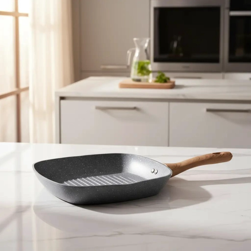 PLANCHA GRILL CUADRADA 28CM ANTIADHERENTE CERAMICA - 3