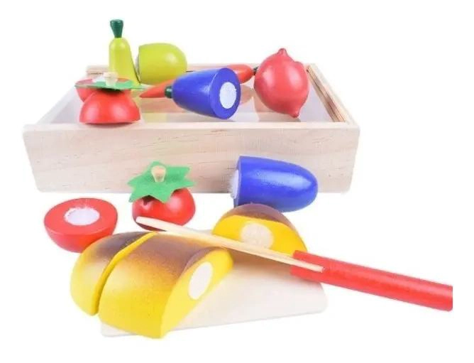 JUEGO DIDACTICO CORTA FRUTAS DE MADERA CON VELCRO 29 PIEZ - 4