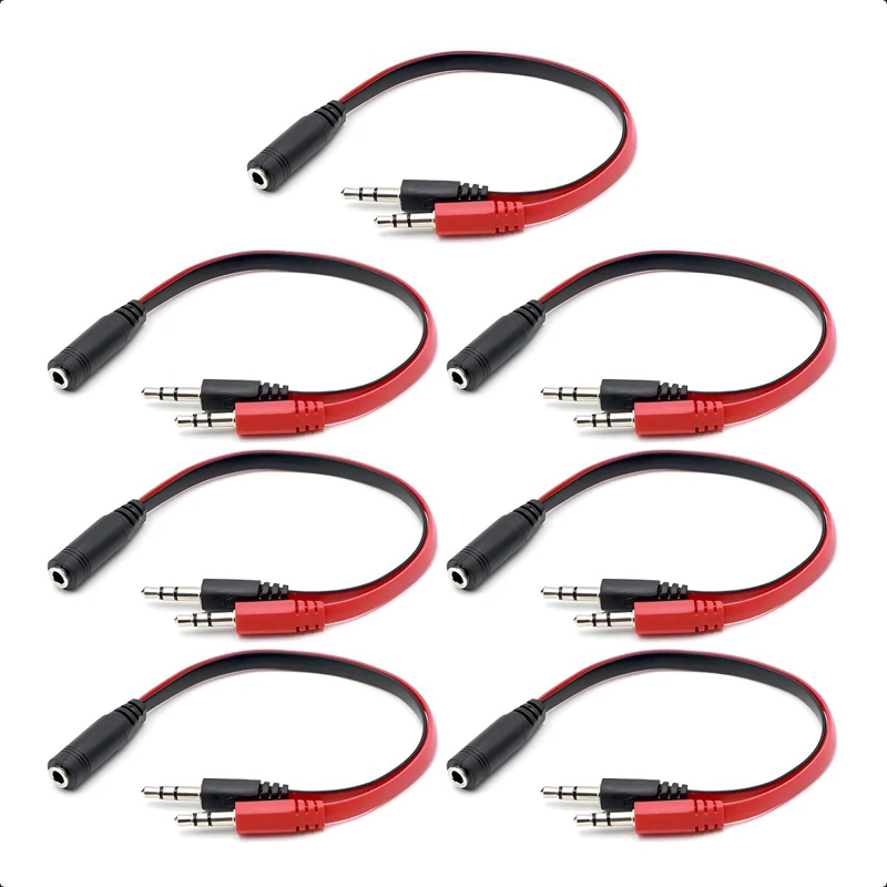 GENÉRICO PACK 7 ADAPTADORES SPLITTER 3.5MM PARA MICROFONO Y AUDIF