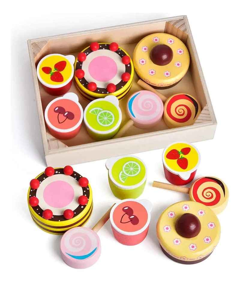 SET DE POSTRES Y PASTEL DE JUGUETE EN MADERA - 2