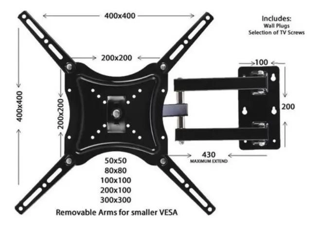 SOPORTE DE PARED PARA TV O MONITOR DE 14 A 55 PULGADAS - 5
