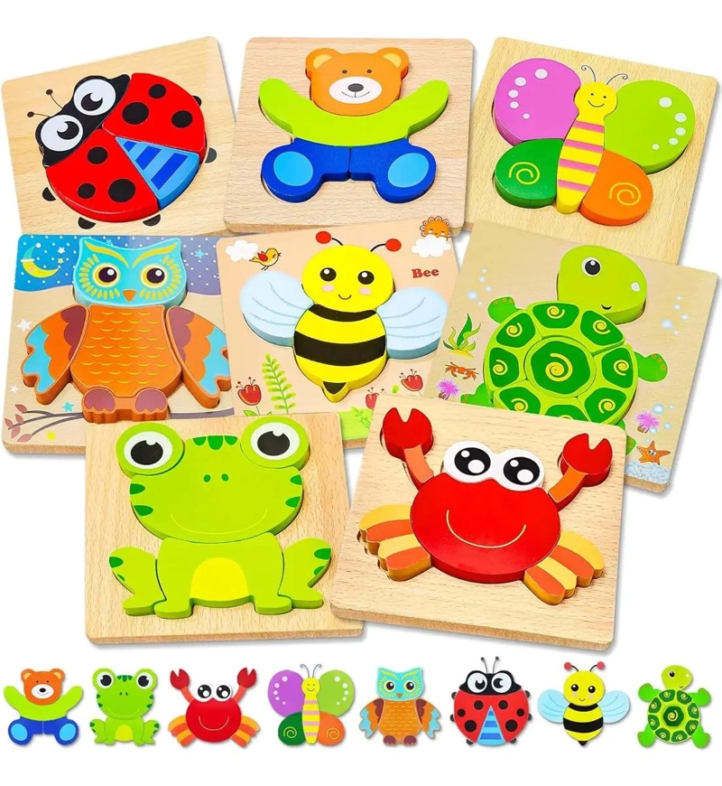 SET DE ROMPECABEZAS MONTESSORI DE MADERA 6 PIEZAS - 2