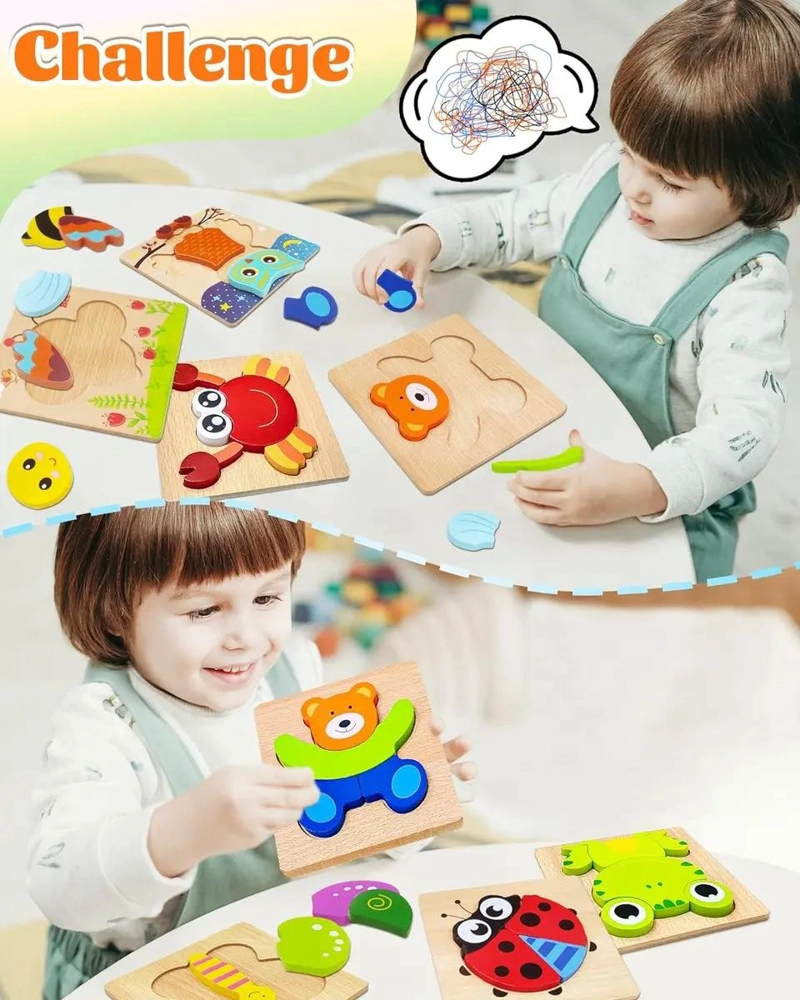 SET DE ROMPECABEZAS MONTESSORI DE MADERA 6 PIEZAS - 3