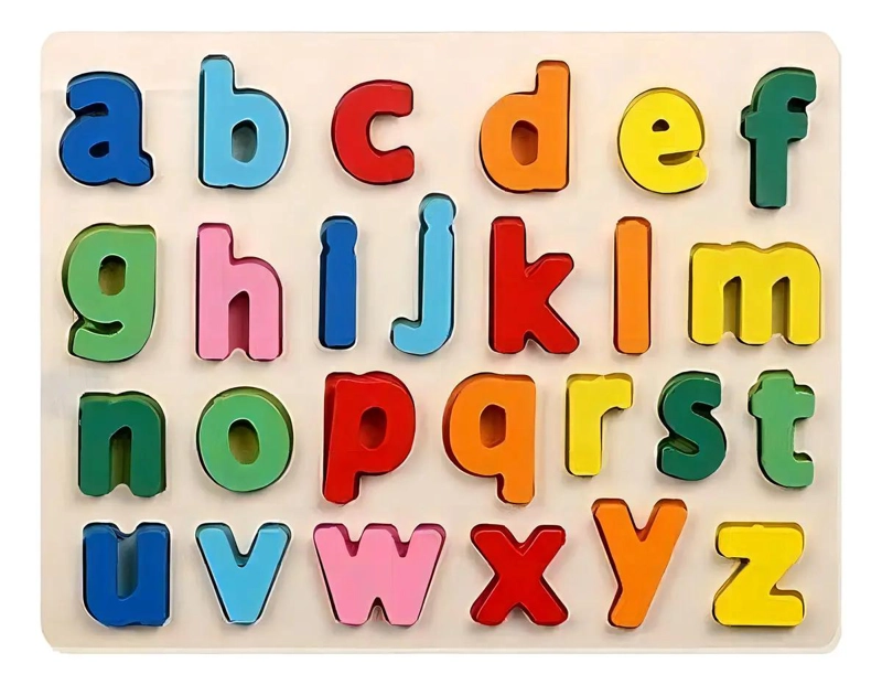 ROMPECABEZAS DE MADERA CON LETRAS MINUSCULAS DEL ABECED - 1
