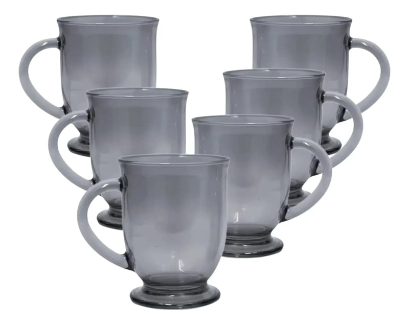 SET 6 TAZAS MUG DE VIDRIO 490 ML COLOR DORADO - 2