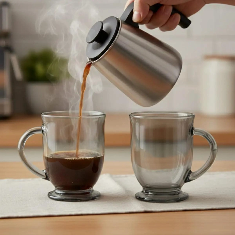 SET 6 TAZAS MUG DE VIDRIO 490 ML COLOR DORADO - 3