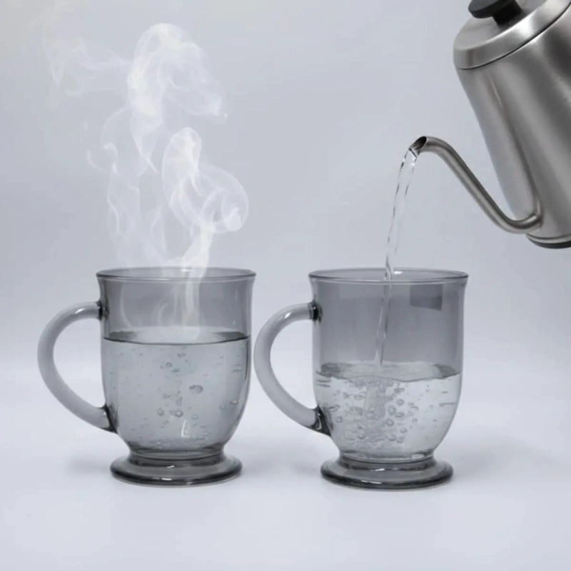 SET 6 TAZAS MUG DE VIDRIO 490 ML COLOR DORADO - 4