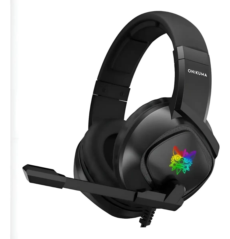 AUDIFONOS GAMER K19 NEGRO CON LUZ RGB - 1