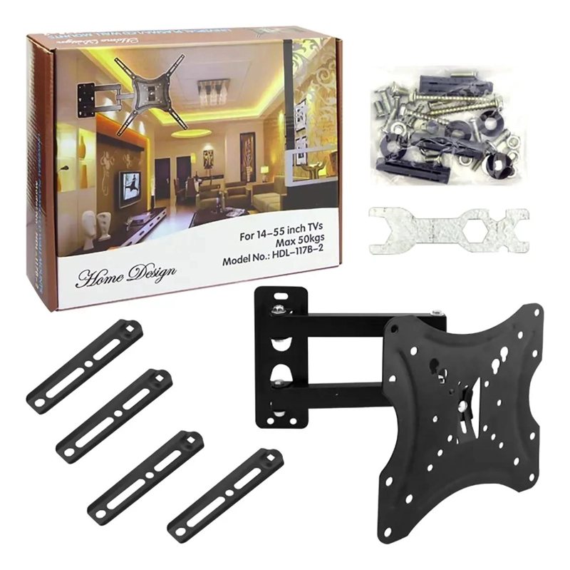 GENÉRICO BASE SOPORTE TV PARED 3 BRAZOS AJUSTABLE 14-55 PULGADAS