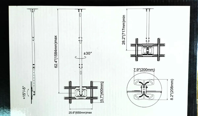 SOPORTE DE TECHO MOVIL PARA TV LCD 32 A 70 PULGADAS - 4