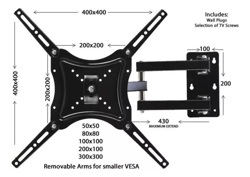 SOPORTE DE PARED PARA TV Y MONITOR 14'' A 55'' HASTA 50KG - 3