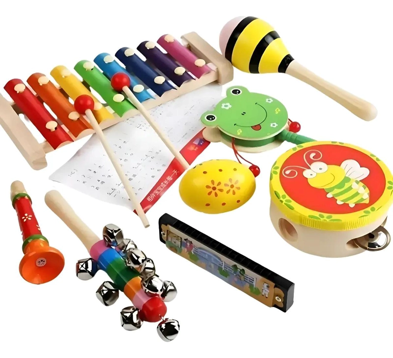 SET DE 8 INSTRUMENTOS MUSICALES DE MADERA MONTESSORI - 1