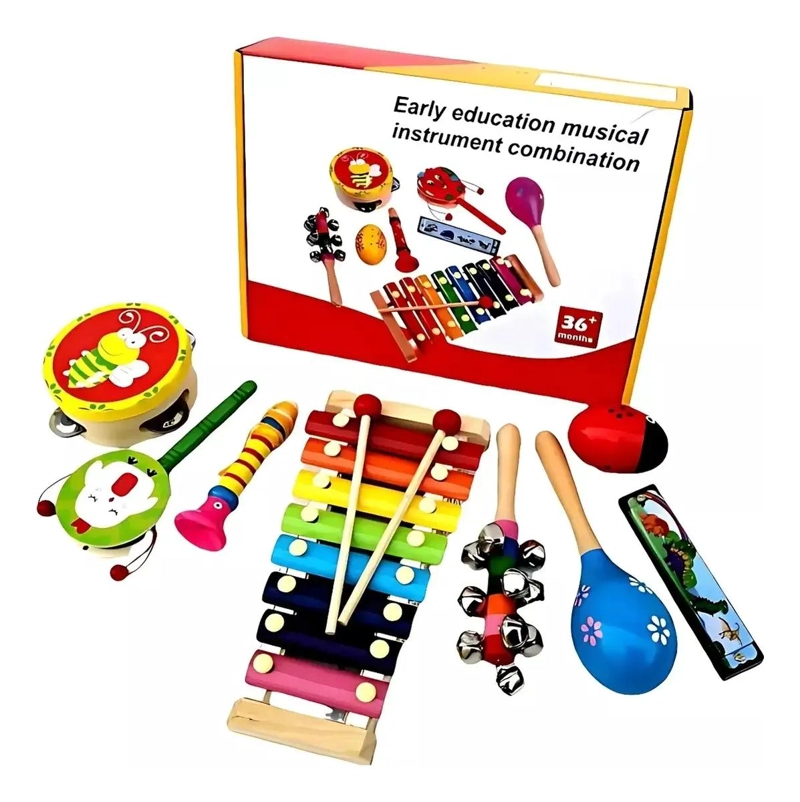 SET DE 8 INSTRUMENTOS MUSICALES DE MADERA MONTESSORI - 2